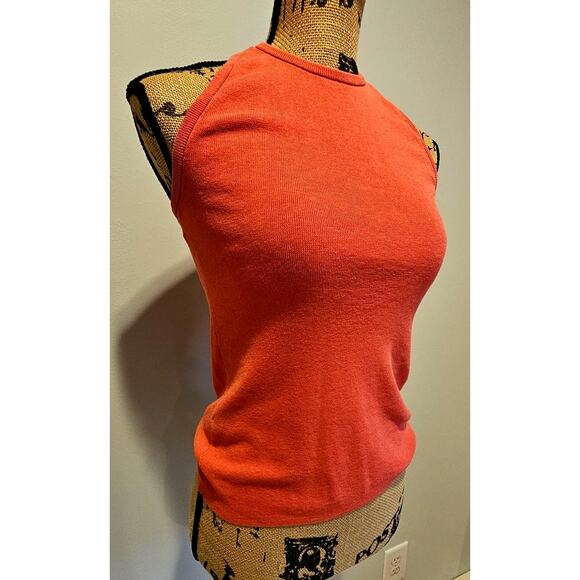 A.L.C. Tank Top Italian Yarn, Racerback, Coral/Pink, Ribbed Knit, Womens Sz XS - Picture 3 of 8